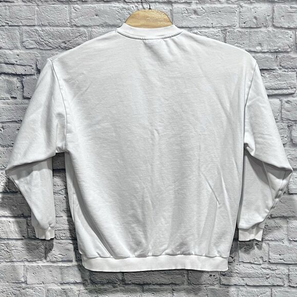 Gymshark Women White Long Sleeve Crew Neck Athletic Sweatshirt Logo Size Small - Picture 3 of 8